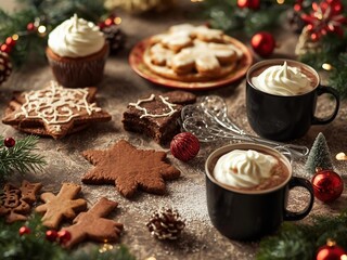 クリスマスパーティーにぴったりなスイーツのイラスト