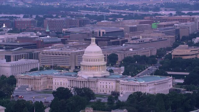 Aerial View of the US Capitol Building and National Mall, Washington, DC