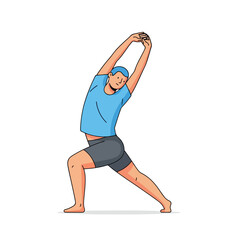 Fototapeta premium A person is stretching