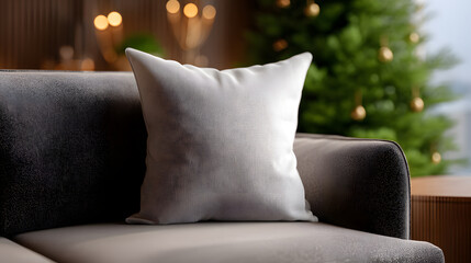 Cozy Comfort: An inviting image of a soft, square pillow resting on a comfortable sofa, perfect for relaxation and adding a touch of elegance to any interior space.