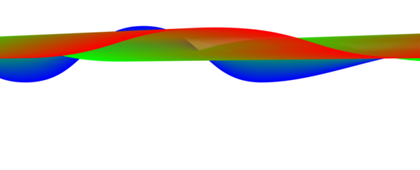 Abstract colorful wave forms against a stark black background