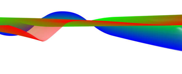 Abstract colorful light streaks and waves against a dark background
