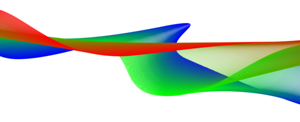 Abstract colorful wave design with vibrant hues flowing across a black background