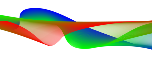 Abstract vibrant colored waves flowing across a dark background