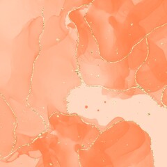 Fototapeta premium Alcohol Ink Art, Pink Background, Gold, Texture, Abstract, Luxurious Pattern, Watercolor, Digital Art, Pink Marble, Fluid Surface, Design, Fashion, Wallpaper, Premium, Feminine, Sweet, Delicate, Glitt