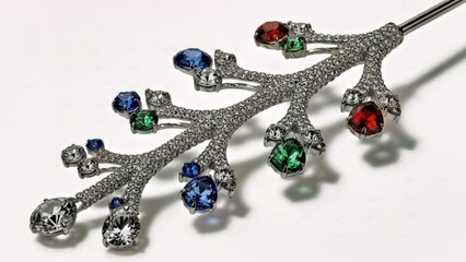 Premium Glistening Crystal Branch On White Backdrop For Upscale Events And Magic Art