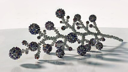 Brilliant Sparkling Crystal Branch With Gem Like Surface Isolated On White Background