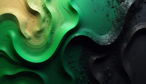 Emerald Wave Abstraction - Powered by Adobe