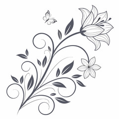 Organic Abstract Floral Form  Clean Vector Art  Pu (3) Vector Illustration