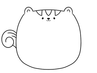 白黒　かわいいリスのフレーム