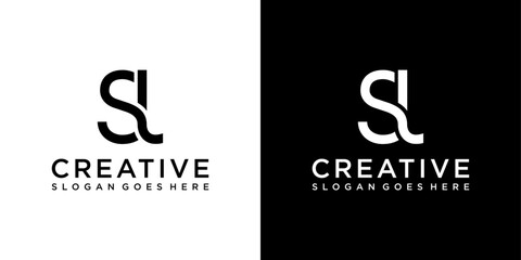 SL or LS initial letter logo design vector