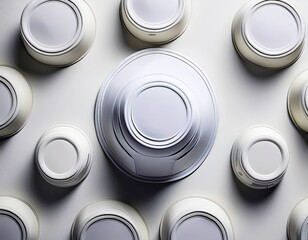 A shiny metal aluminum soda can and beer can closeup featuring a round metallic steel design and industrial tin texture for a refreshing beverage