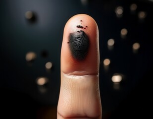 A woman with a red nail and a happy smile shows love to her family by holding a pill and a piece of egg with her hand in this abstract concept of beauty and togetherness