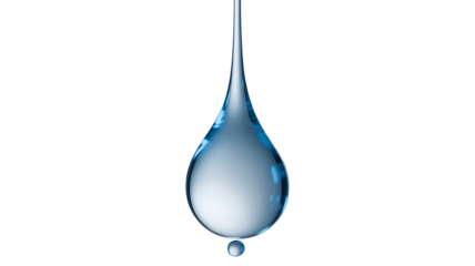 Clear water drop isolated on white background
