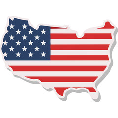 USA Map with American Flag Design