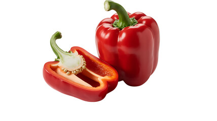 Fresh red bell pepper isolated on white background
