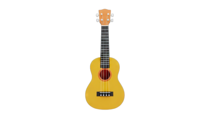 Yellow Ukulele Isolated on White Background