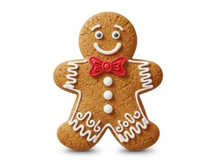 Gingerbread man cookie isolated on white background
