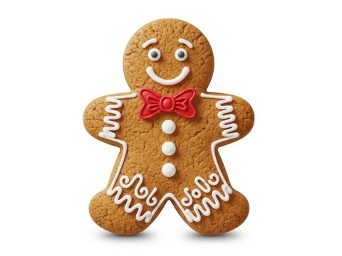 Gingerbread man cookie isolated on white background - Powered by Adobe