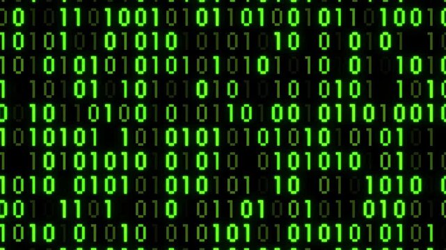 8-bit pixel art neon digital green binary code blink randomly. looped animation 4k 30fps