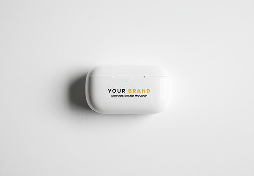 Airpod Brand Name and Logo Mockup Template
