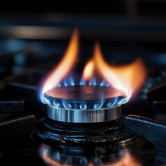 burning gas stove