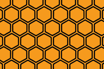 Bold Orange Honeycomb Hexagonal Grid Pattern