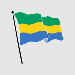 national flag of gabon illustration 