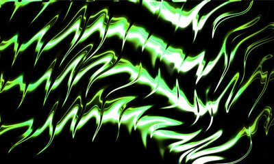 Abstract Neon Green Liquid Wave Background with Flowing Energy Lines and Futuristic Motion