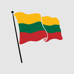national flag of lithuania illustration 