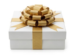 Gift box with bow, isolated on white background