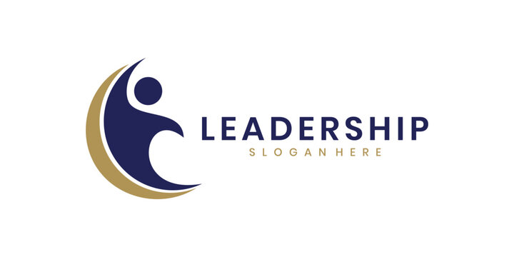 Leadership logo design, people logo concept icon