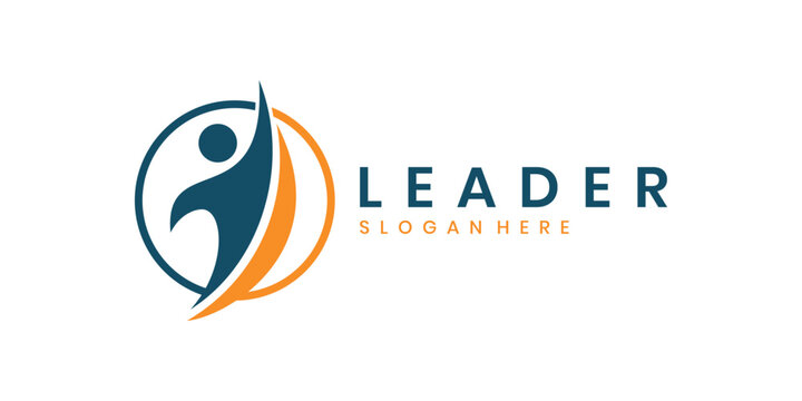 Leadership logo design, people logo concept icon