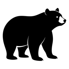 Fototapeta premium Black Bear Silhouette Illustration – Wild Animal Icon