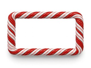Candy cane frame isolated on white background