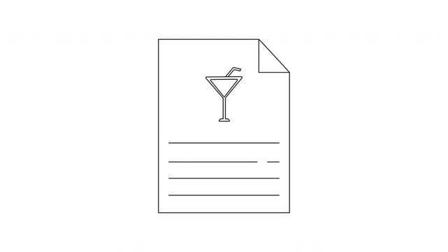 A document displays a cocktail with a straw  lines