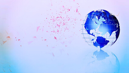 Global connections and innovation concept with 3D earth globe