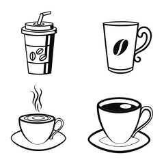 Obraz premium Coffee cups illustration