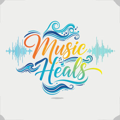 Obraz premium Music Heals A Symphony of Sound and Well-being with Rhythmic Waves and Audio Visualizations