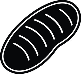 Mitochondria silhouette vector art illustration and minimal black and white design