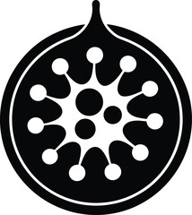 Peroxisome silhouette vector art illustration and minimal black and white design