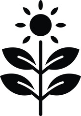 Photosynthesis silhouette vector art illustration and minimal black and white design