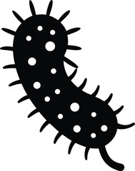 Spirilla Bacteria silhouette vector art Illustration