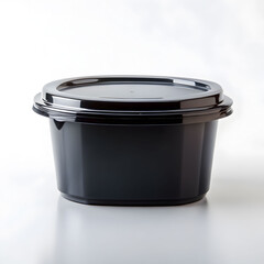 black food plastic box on isolated white background