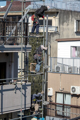 マンション解体現場の作業員