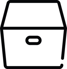 Simple outline icon of storage box