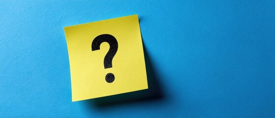 The Yellow Sticky Note with a Question Mark on a Blue Background