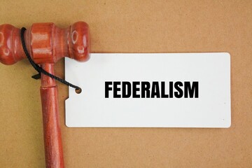 Hammer the judge and tag the paper with the word Federalism. system of government where power is divided between a central national authority and regional state or provincial governments