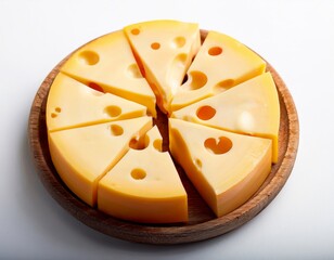 Isolated ripe slices of lemon and orange are fresh healthy fruit objects on white