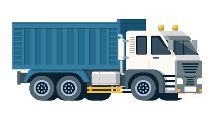 Heavy Dump Truck Vector Illustration – Flat Design Construction Vehicle © StockLemon